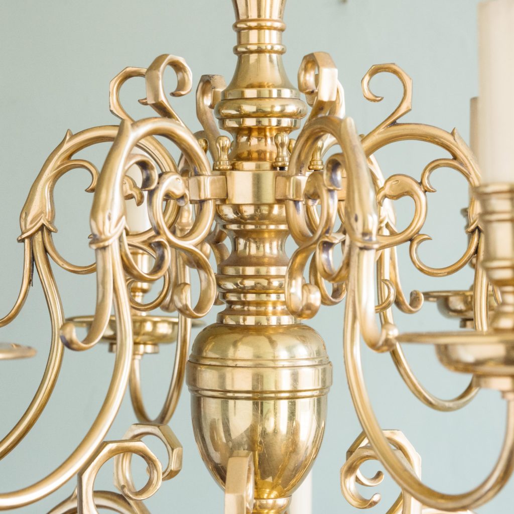 Brass Flemish style chandelier,-103940