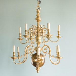 Brass Flemish style chandelier,-0