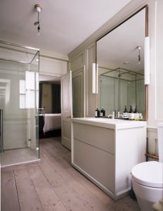 Reclaimed Georgian Pine  in a modernised bathroom