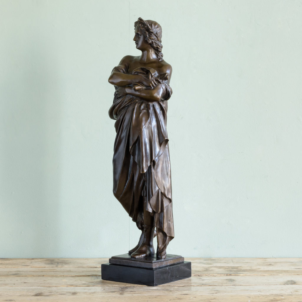 Bronze of Virgil holding a copy of the Aeneid,-103514