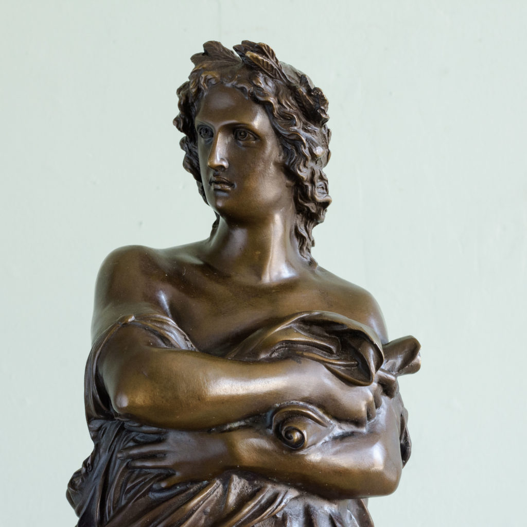 Bronze of Virgil holding a copy of the Aeneid,-103512