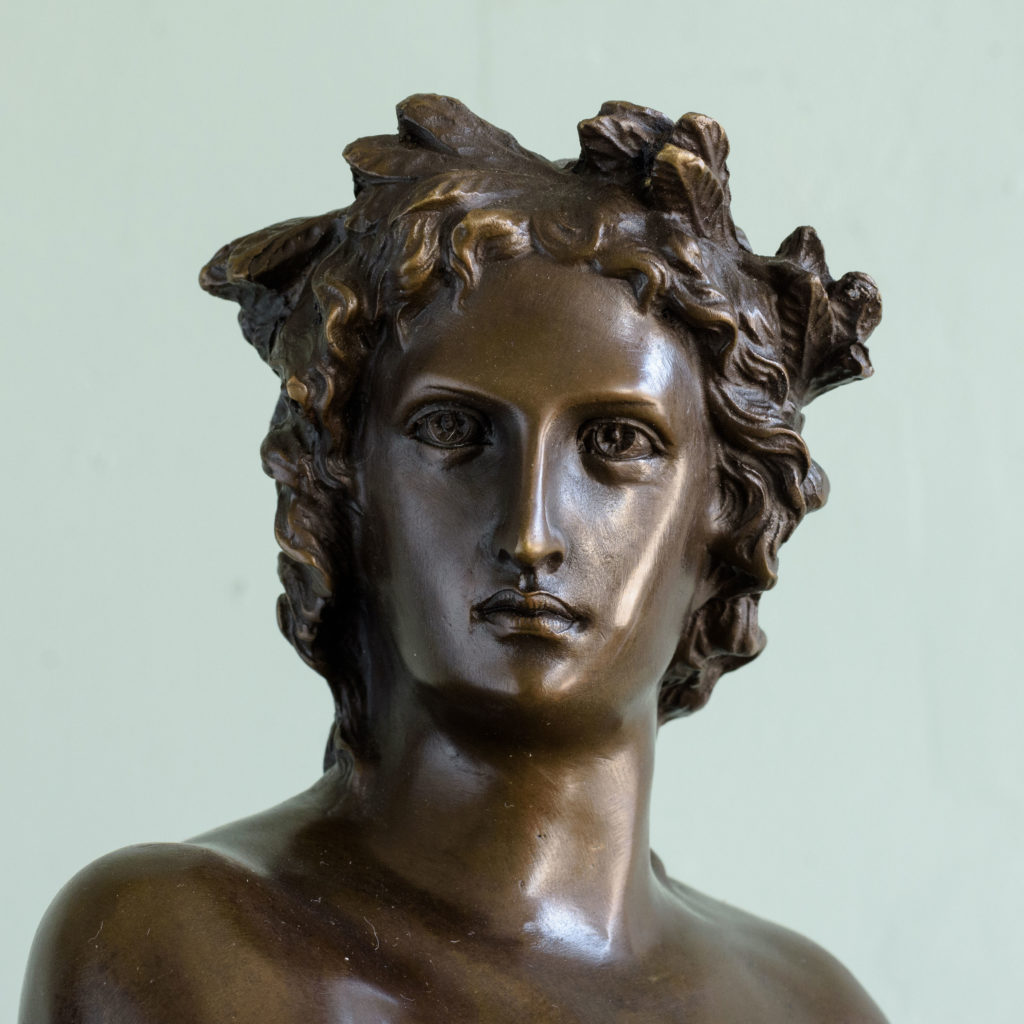 Bronze of Virgil holding a copy of the Aeneid,-103517