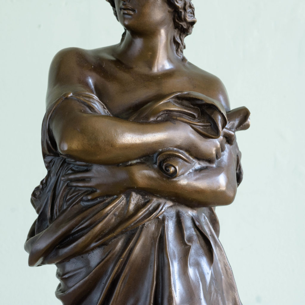 Bronze of Virgil holding a copy of the Aeneid,-103518