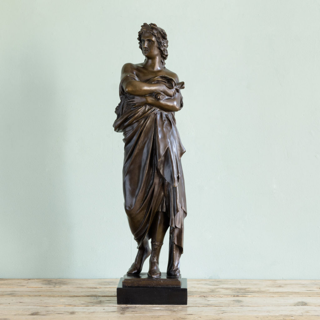 Bronze of Virgil holding a copy of the Aeneid,-0