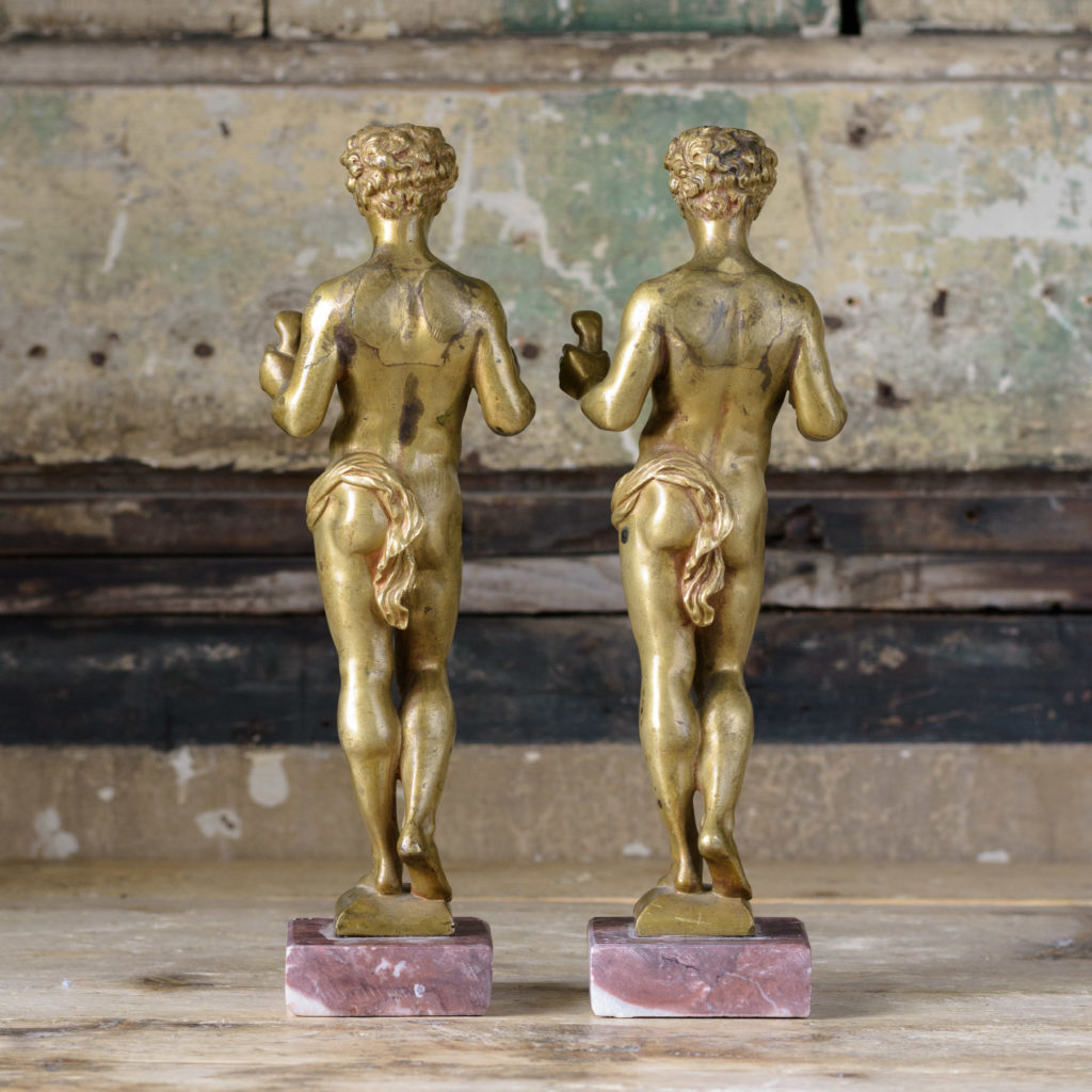 Pair of French gilt-bronze statues of young Hercules,-104030