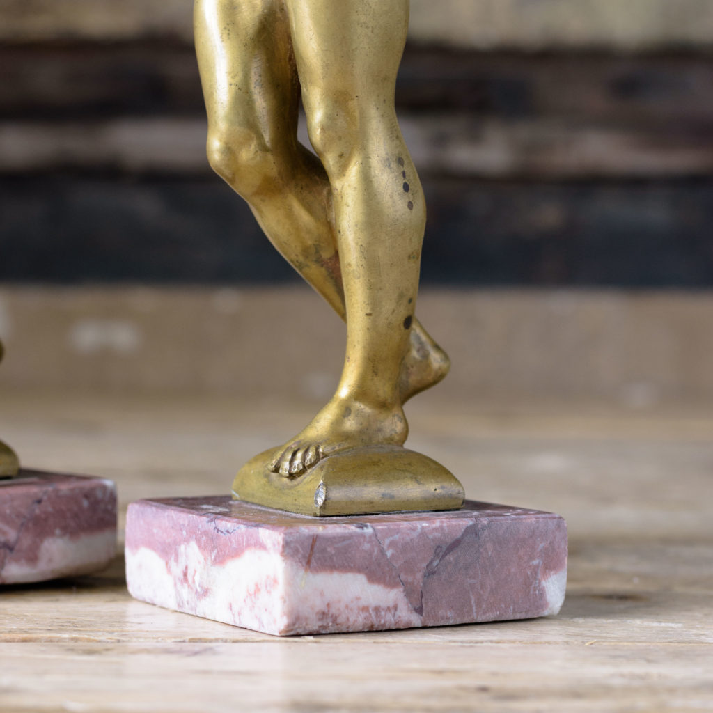 Pair of French gilt-bronze statues of young Hercules,-104029