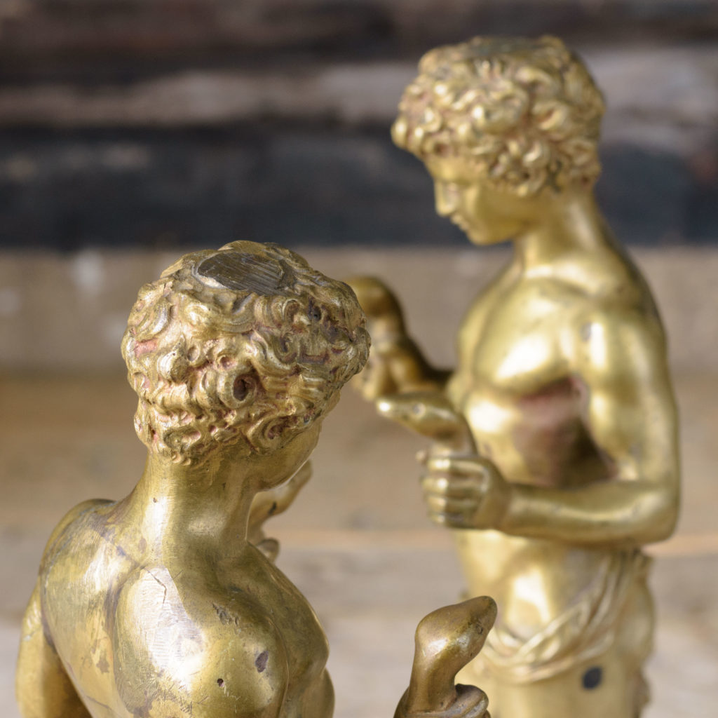 Pair of French gilt-bronze statues of young Hercules,-104025