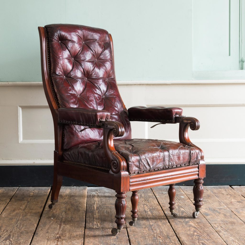 William IV mahogany reclining reading chair,-0