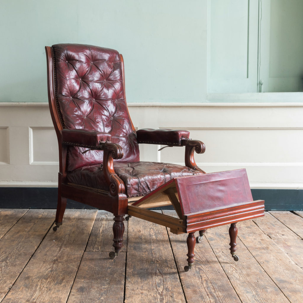 William IV mahogany reclining reading chair,-103526