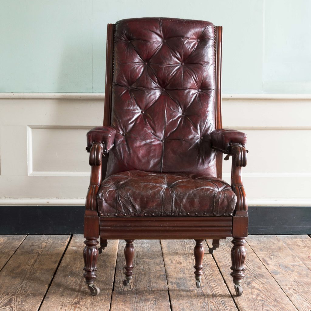 William IV mahogany reclining reading chair,-103532