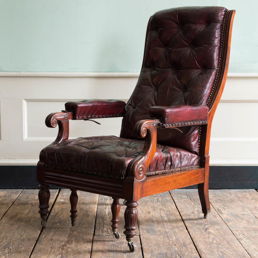 William IV mahogany reclining reading chair,-103527