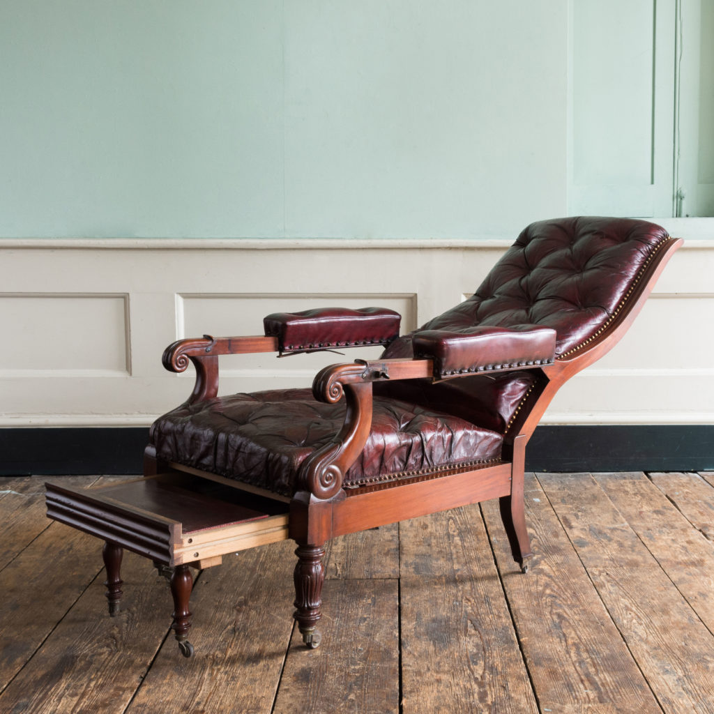 William IV mahogany reclining reading chair,-103525