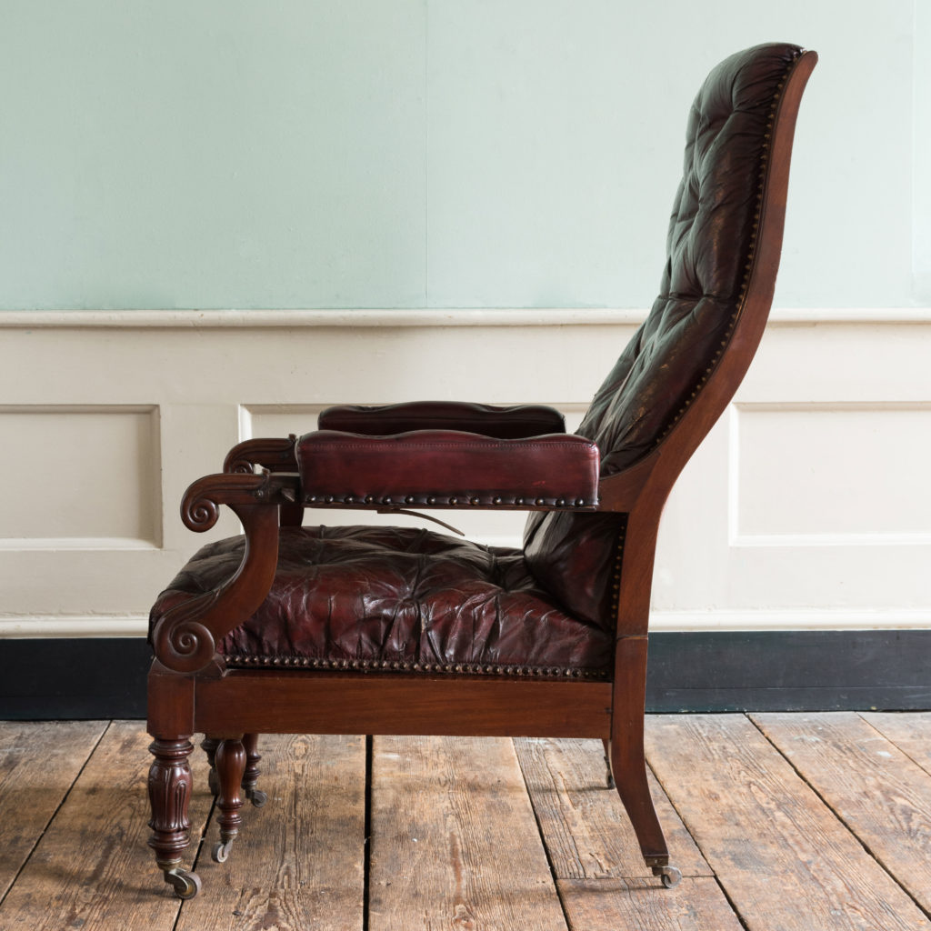 William IV mahogany reclining reading chair,-103528