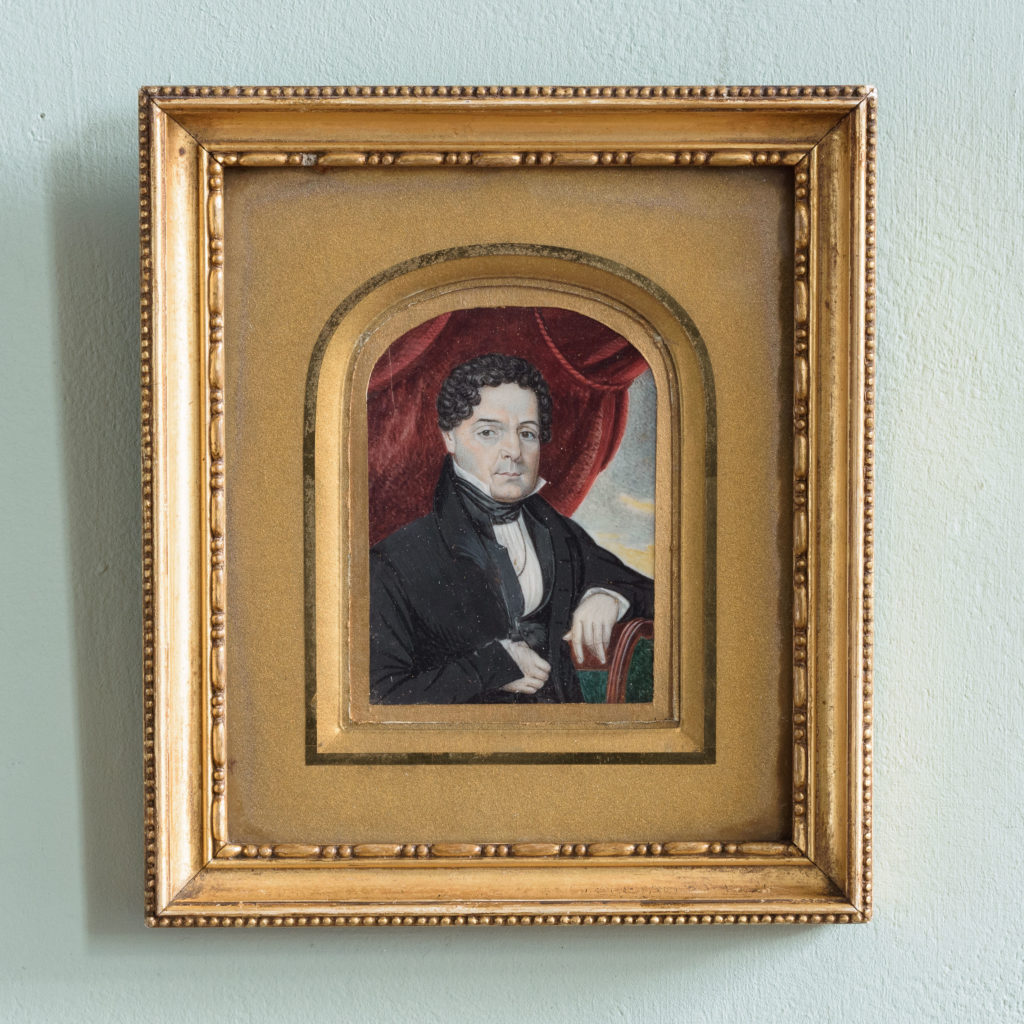 Portrait miniature of a gentleman,-0