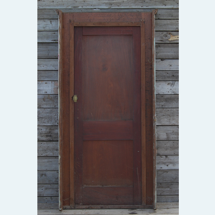 An English mahogany two-panelled cupboard door,-106309