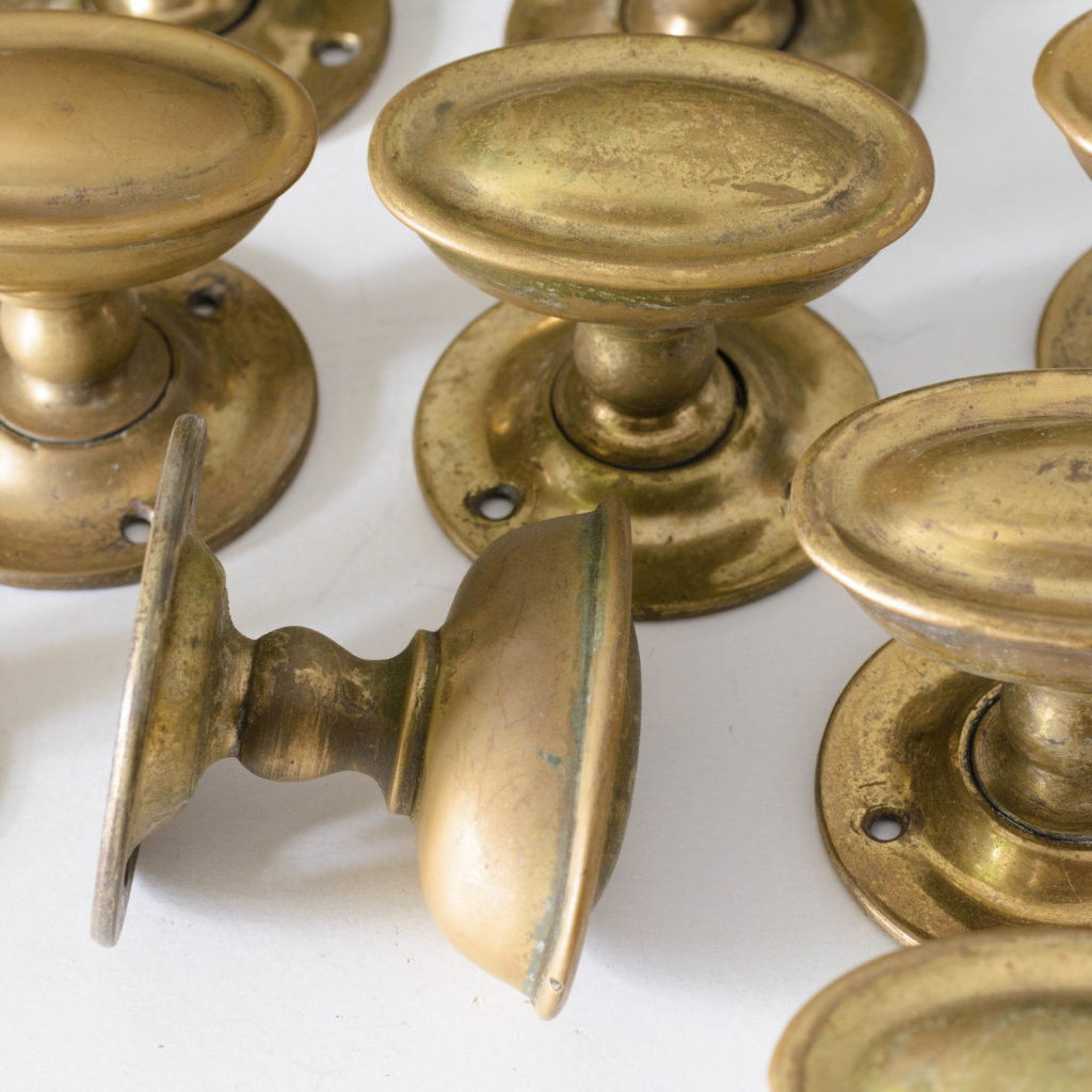 Edwardian style oval brass door handles,-105383