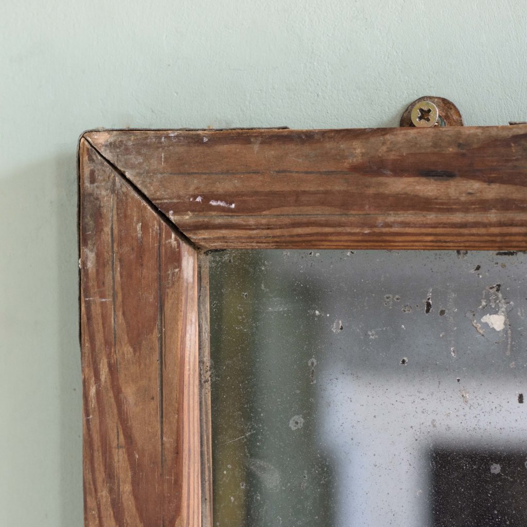 Small French pine framed mirror,-106073