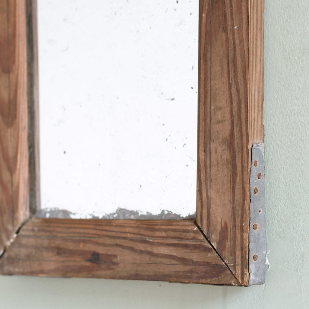 Small French pine framed mirror,-106075