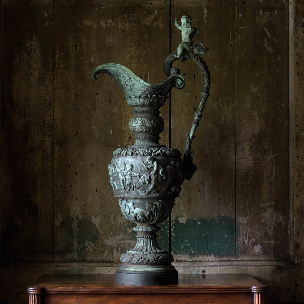 French mid-nineteenth century bronze ewer,-0