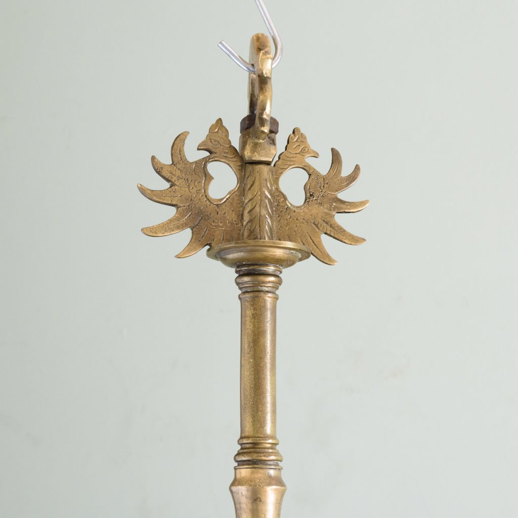 Nineteenth century brass twelve light candle chandelier,-106541