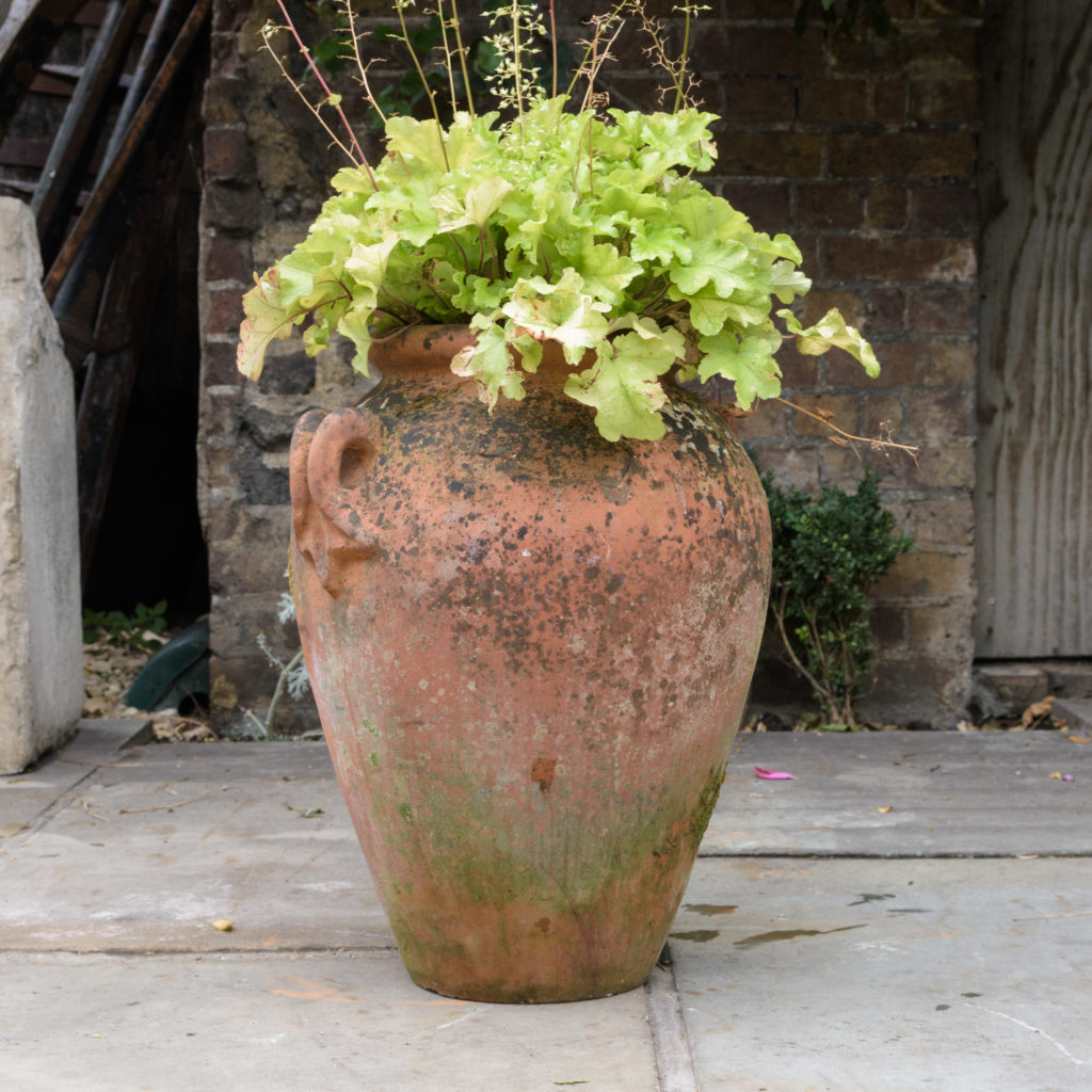 Small terracotta olive oil jar,-107082