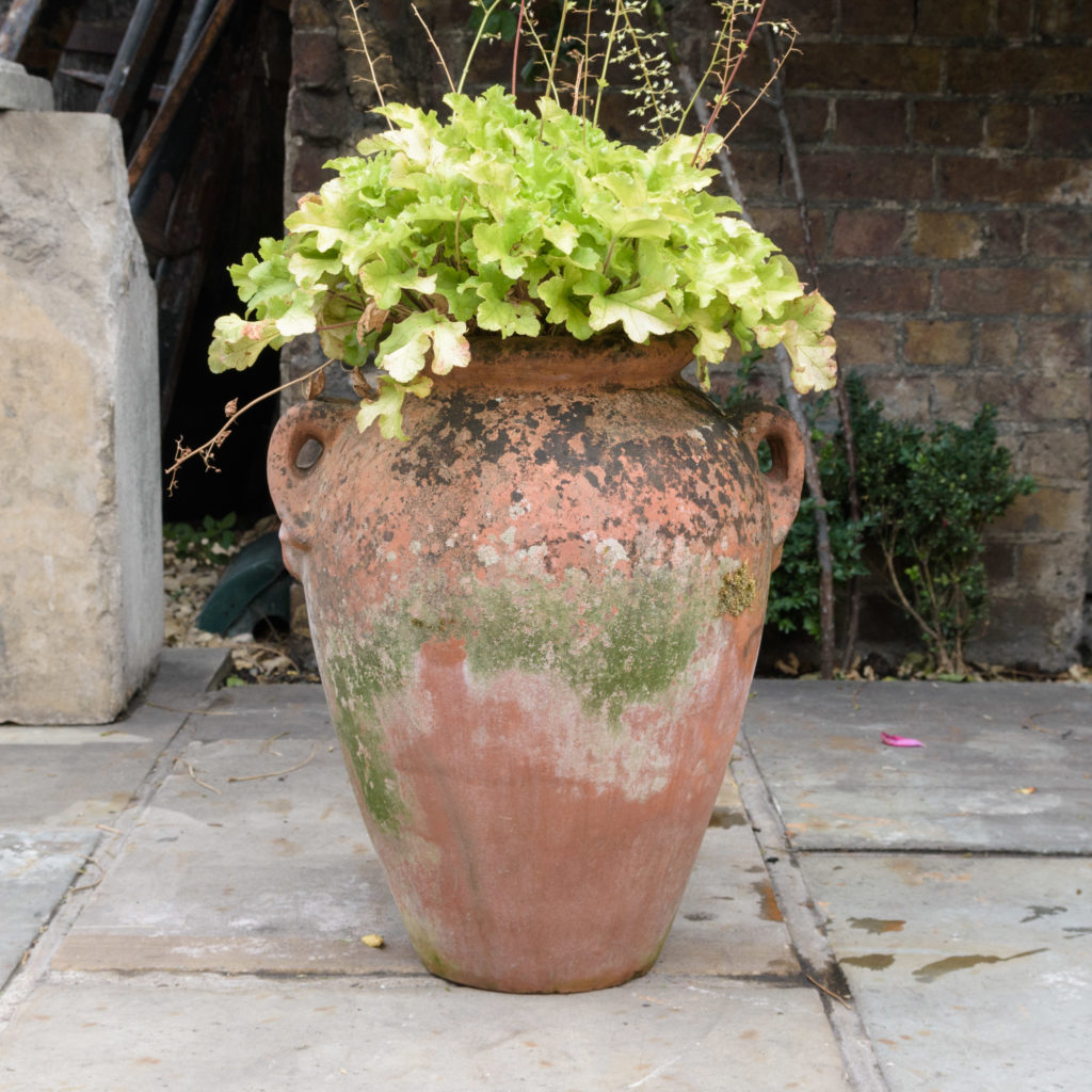 Small terracotta olive oil jar,-0