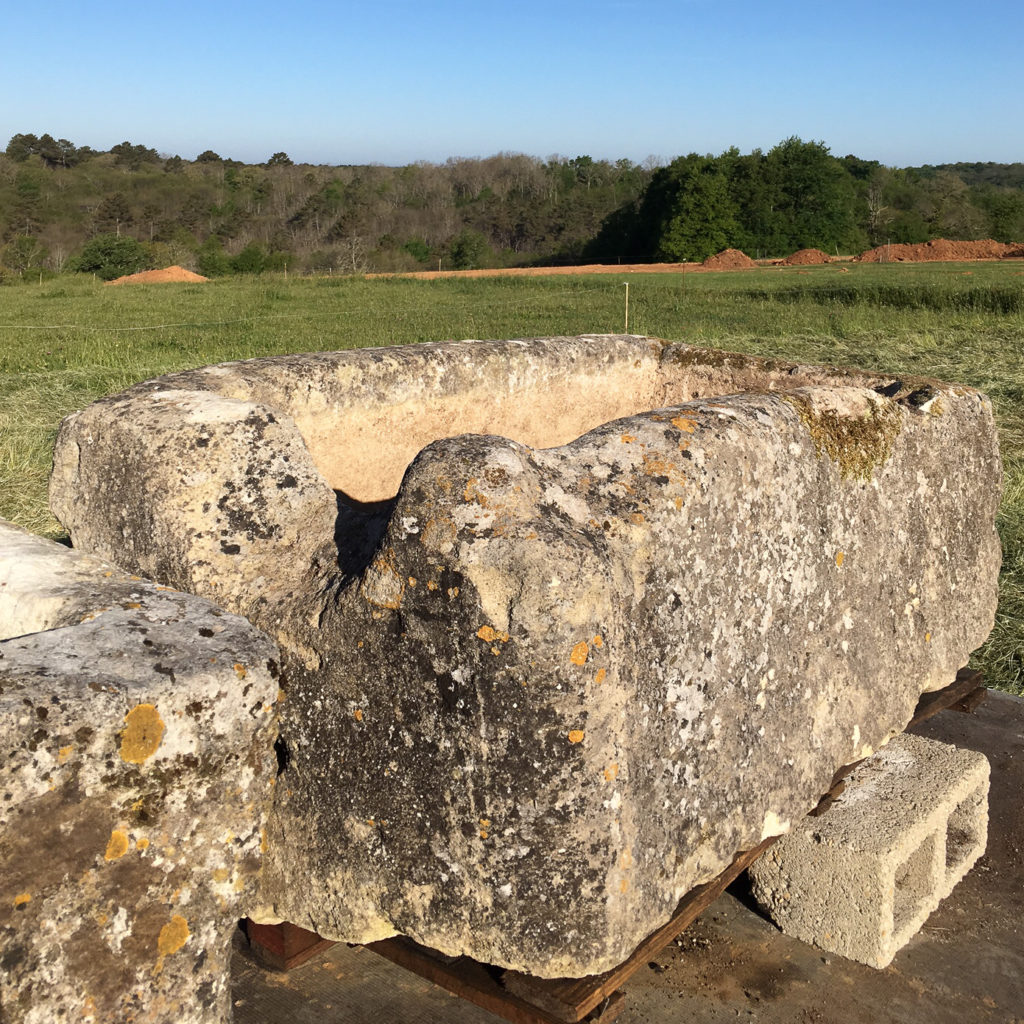 Large French limestone trough,-106786