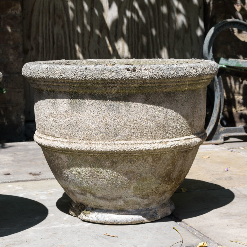 Pair of reconstituted stone garden planters,-106961