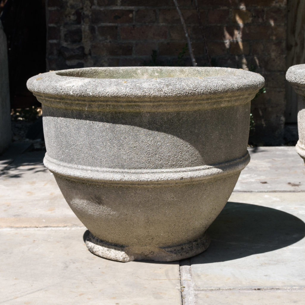 Pair of reconstituted stone garden planters,-106964