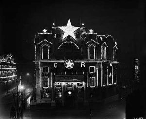 Oceanic House illuminations for the Coronation of King George V