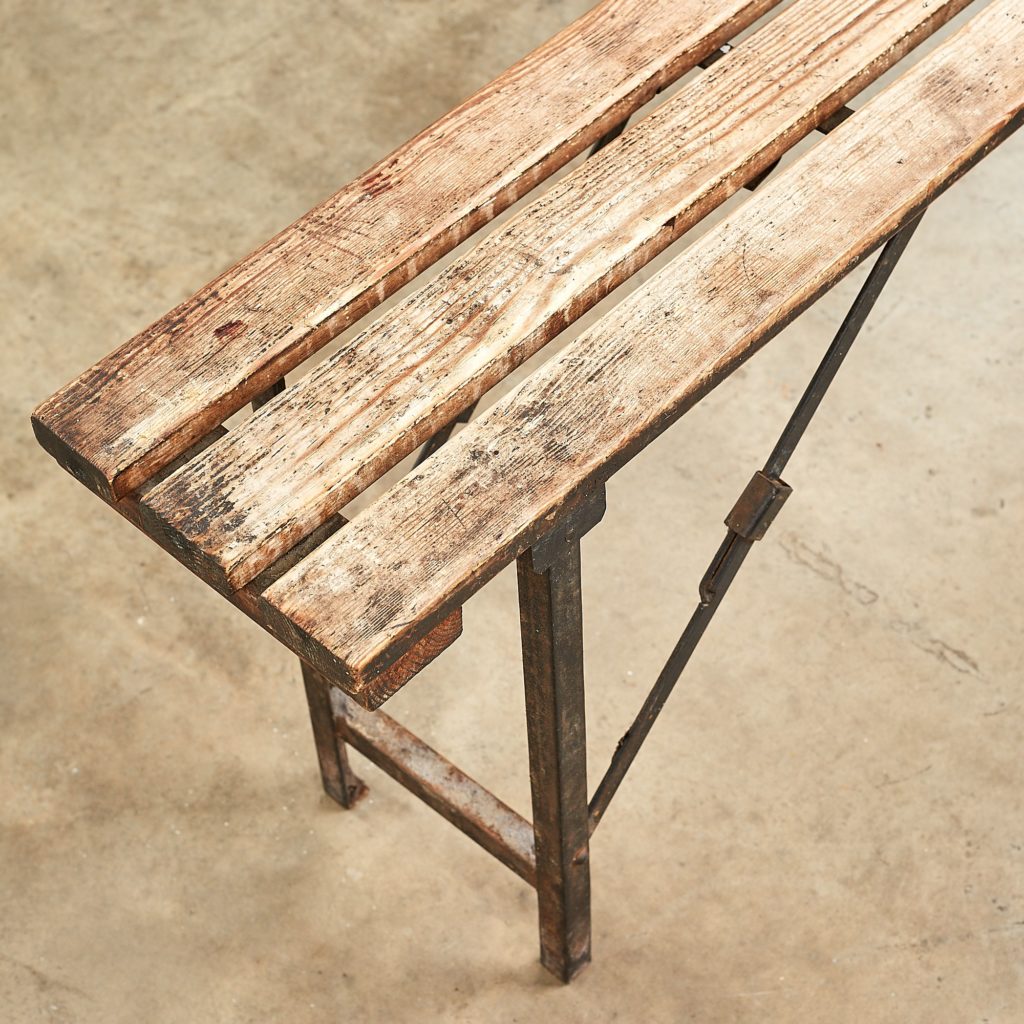 Distressed German pine beer hall benches,-107485