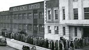 Rolls Royce workers at Nightingale Road, 1949 A.D.