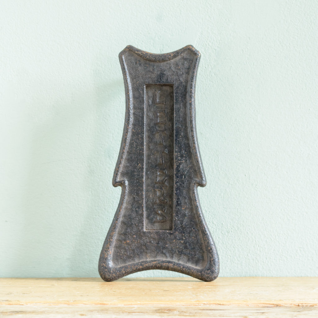 Edwardian cast iron letterplate,-0
