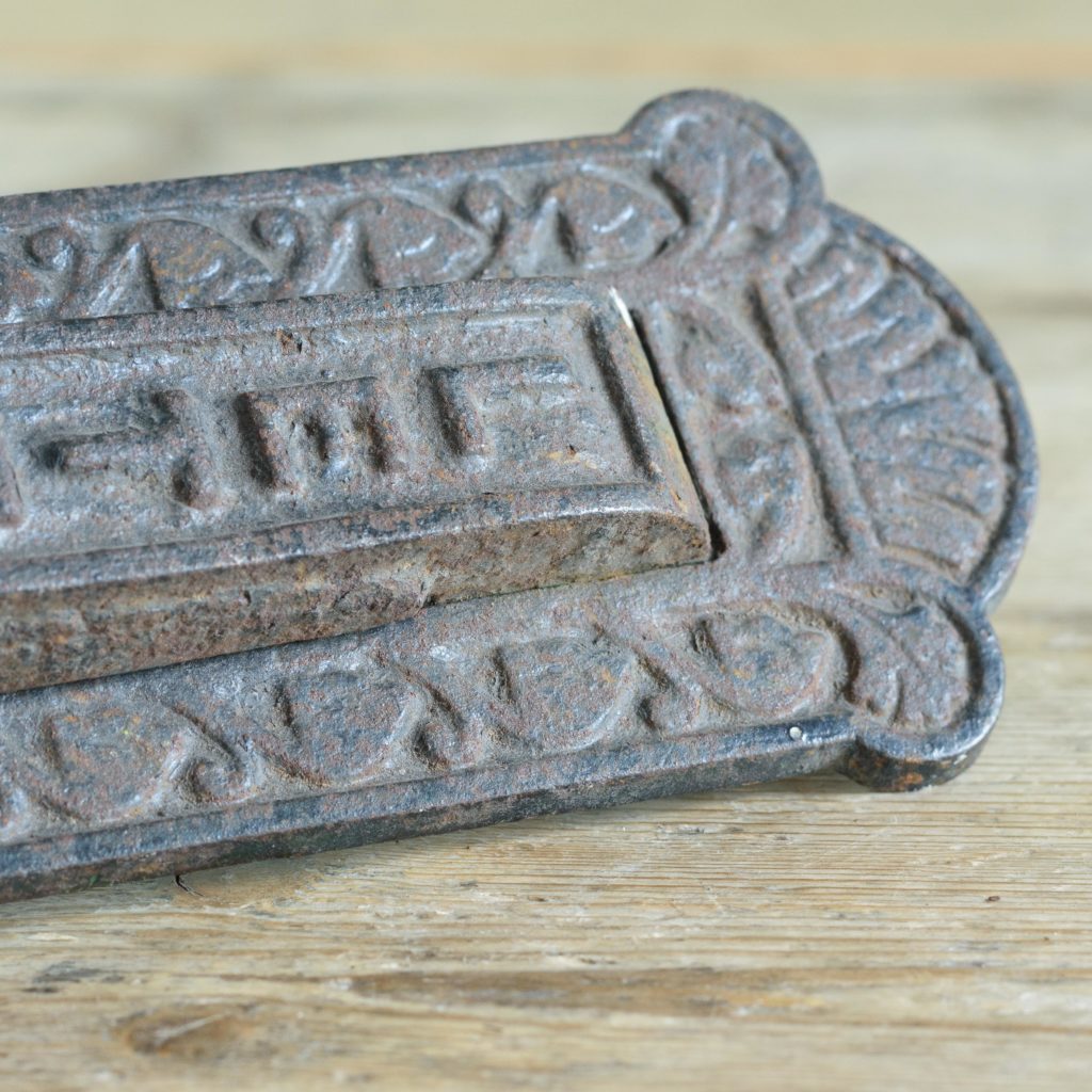 Late Victorian cast iron letterplate,-108714
