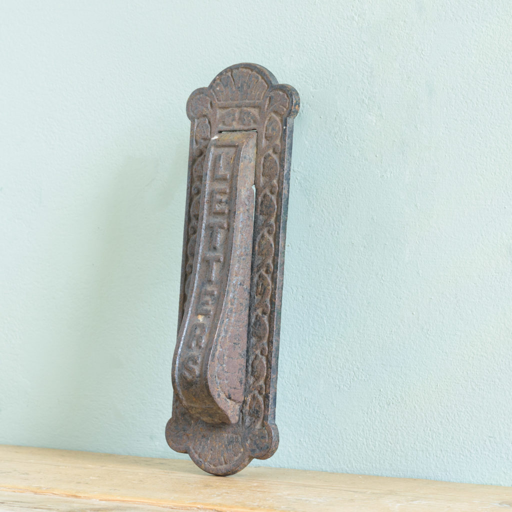 Late Victorian cast iron letterplate,-108717