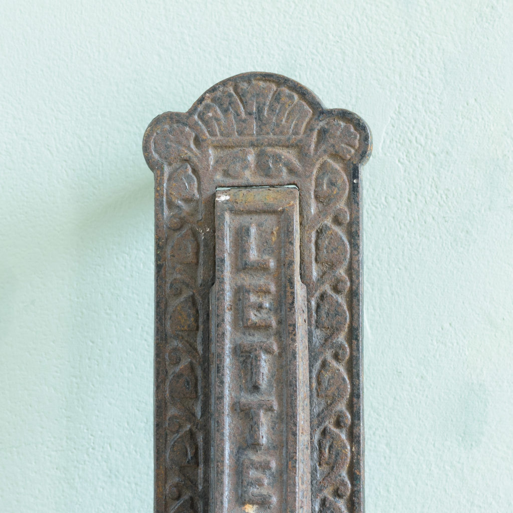 Late Victorian cast iron letterplate,-108719