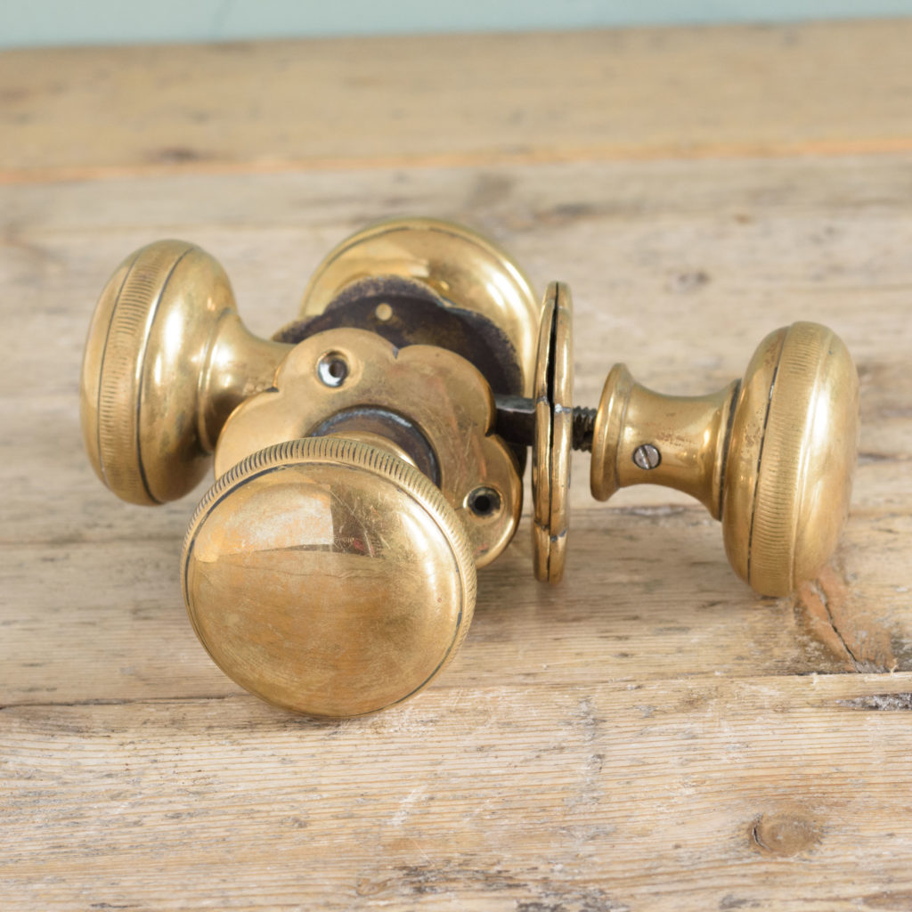 Late nineteenth century brass mortice set,-109125