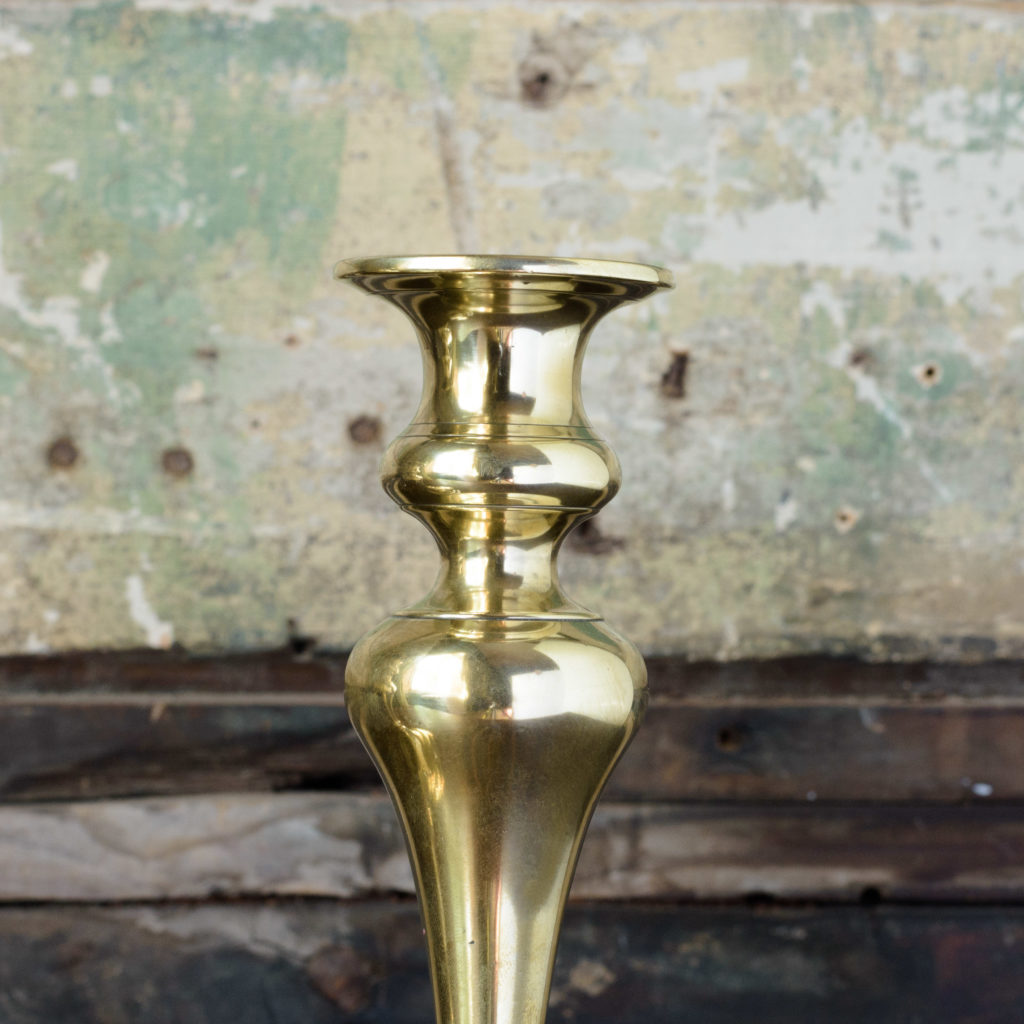 Pair of nineteenth century brass candlesticks,-109252