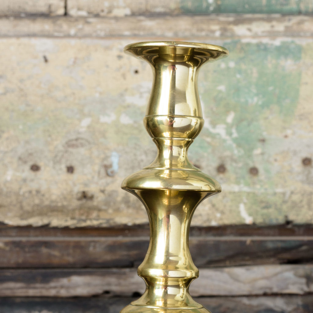 Pair of nineteenth century brass candlesticks,-109260