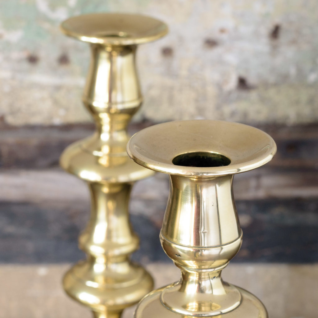 Pair of nineteenth century brass candlesticks,-109258