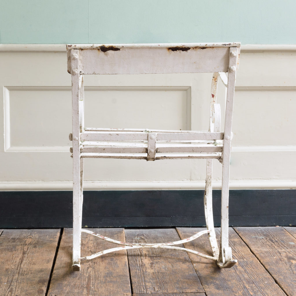 Late nineteenth century wrought iron rocking chair,-109503