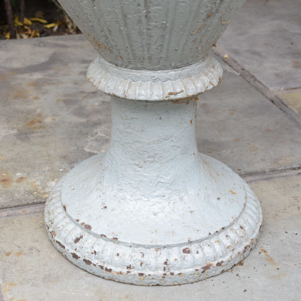 Large pair of cast iron garden urns, -109566