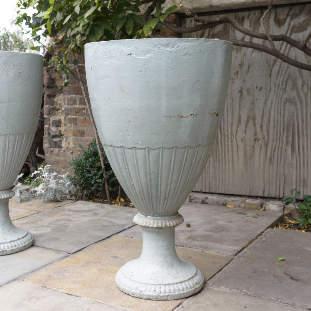 Large pair of cast iron garden urns, -109574