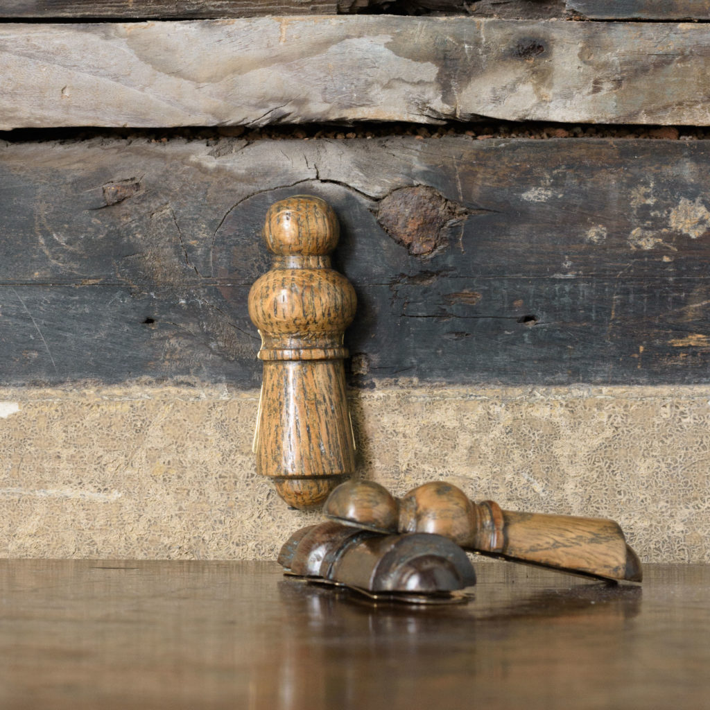 Turned hardwood and brass escutcheons,-0