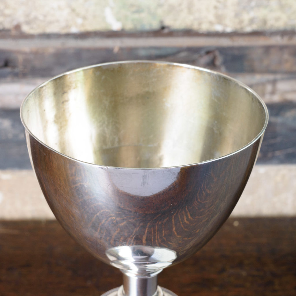 Pair of late nineteenth century silver communion chalices,-109587