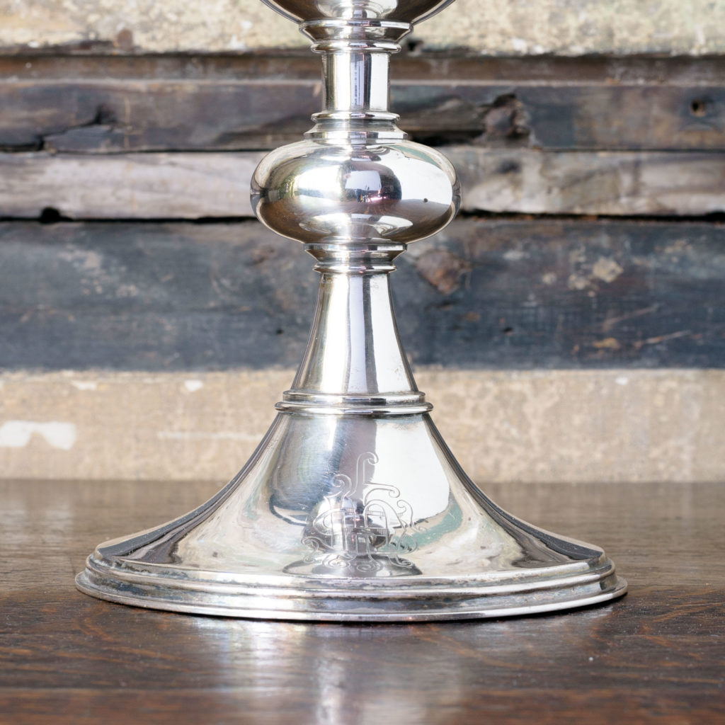 Pair of late nineteenth century silver communion chalices,-109591