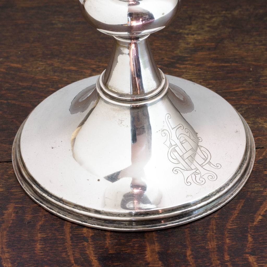 Pair of late nineteenth century silver communion chalices,-109589
