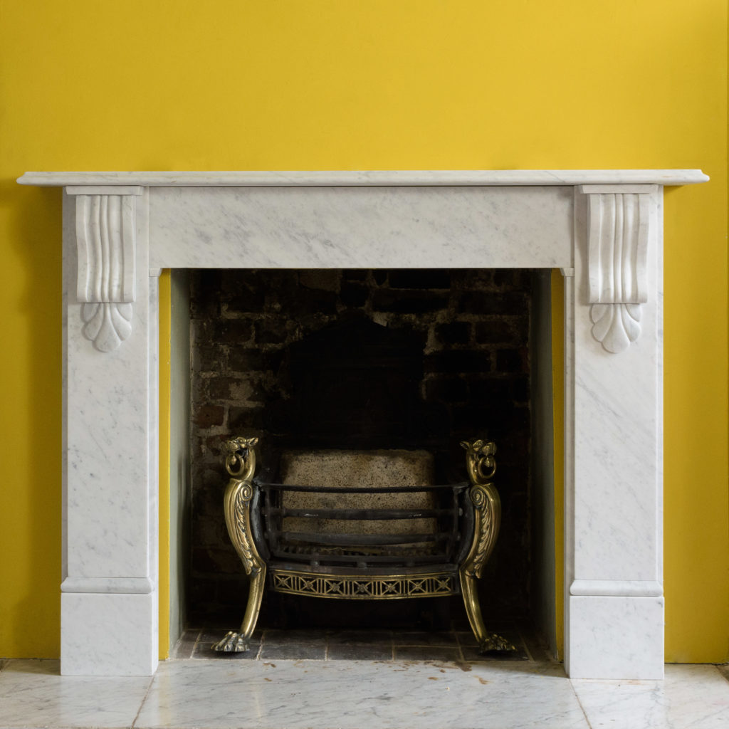 Victorian style Carrara marble chimneypiece,-109662