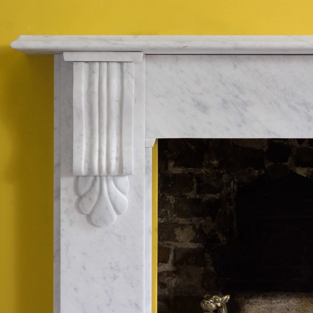 Victorian style Carrara marble chimneypiece,-109656