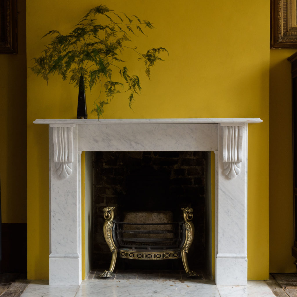 Victorian style Carrara marble chimneypiece,-0